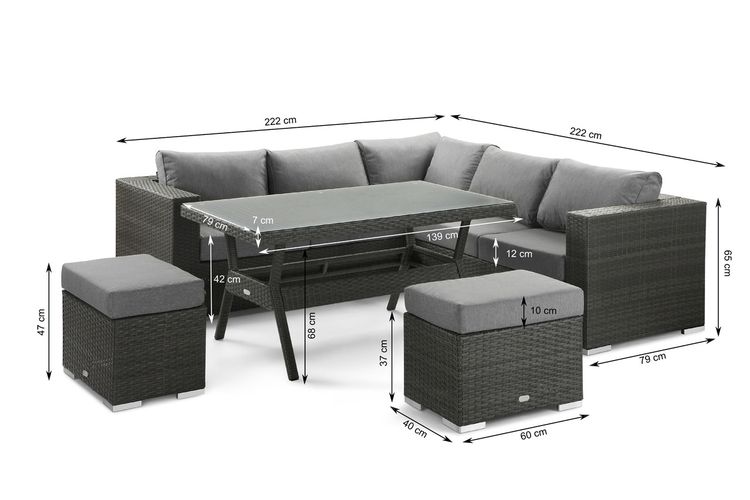 Loungeset Met hoge tafel Aluminium loungeset met hoge tafel van Feel