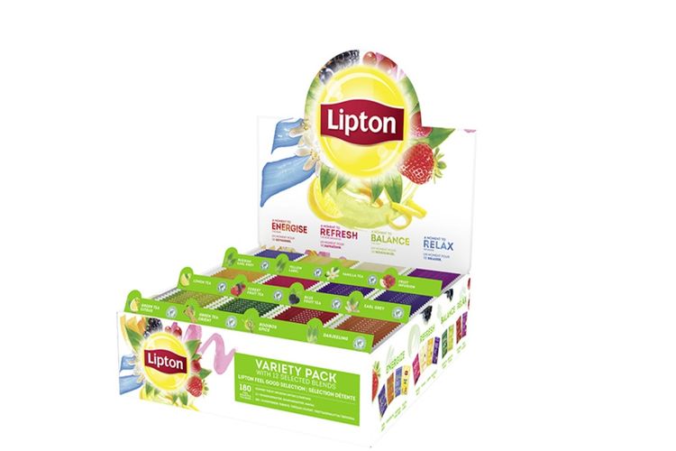 slajeslag 180 theezakjes van Lipton (12 verschillende smaken)